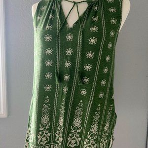Lucky Brand Sleeveless Top, Size S/P, Green, Cotton